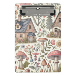 Kerngehäuse Pilz- und Blumenmuster Mini Klemmbrett