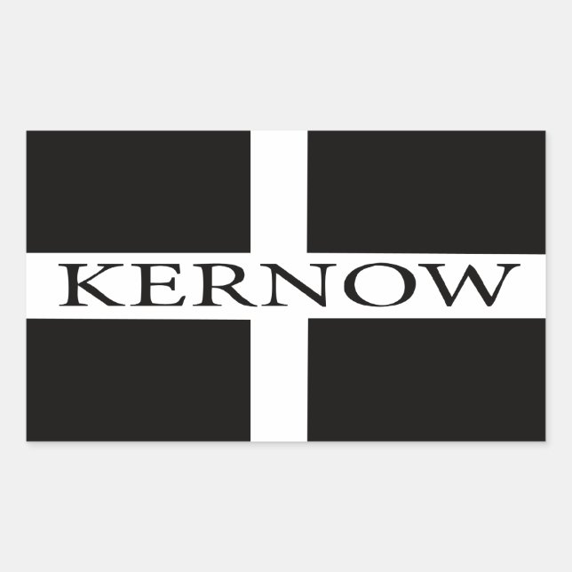 Kernow (Cornwall)-Flagge Rechteckiger Aufkleber (Vorderseite)