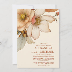 Kernspannungs-Whimsical-Botanische Wildblume Hochz Einladung