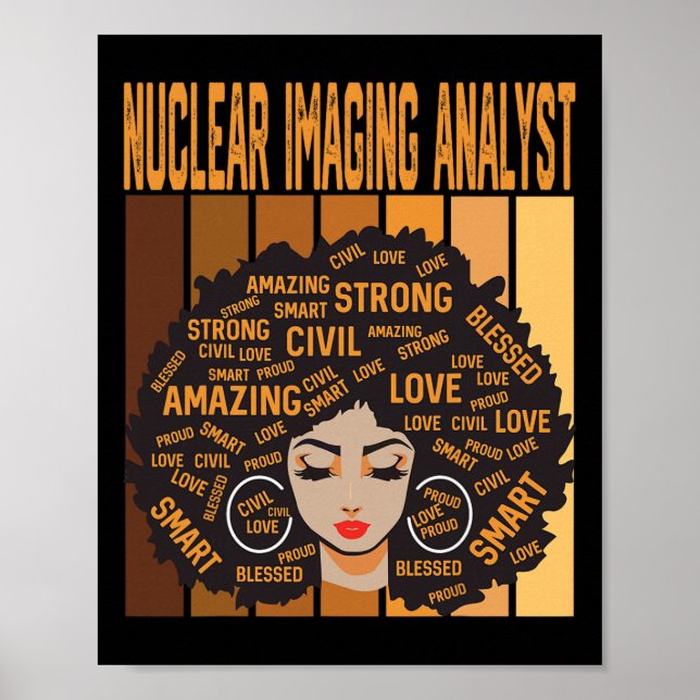 Kernspinanalytiker Mächtiger Schwarzer Geschichtsm Poster (Vorne)