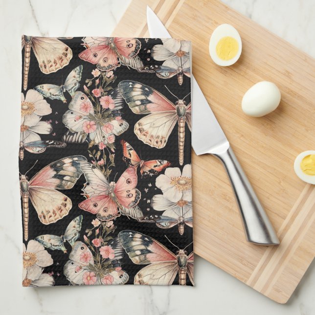 Kernstil-Schmetterlingsmotten Geschirrtuch (Viertel Falte)