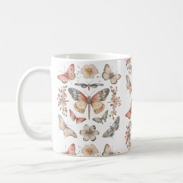Kernstil-Schmetterlingsmotten Kaffeetasse (Links)