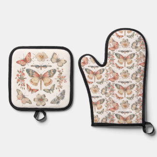 Kernstil-Schmetterlingsmotten Ofenhandschuh & Topflappen-Set