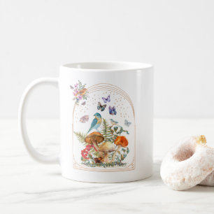 Kernvögel, Pilze und Schmetterlinge Kaffeetasse
