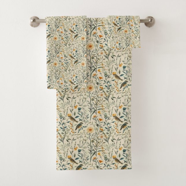 Kernvögel und Wildblumen Badhandtuch Set (Insitu)