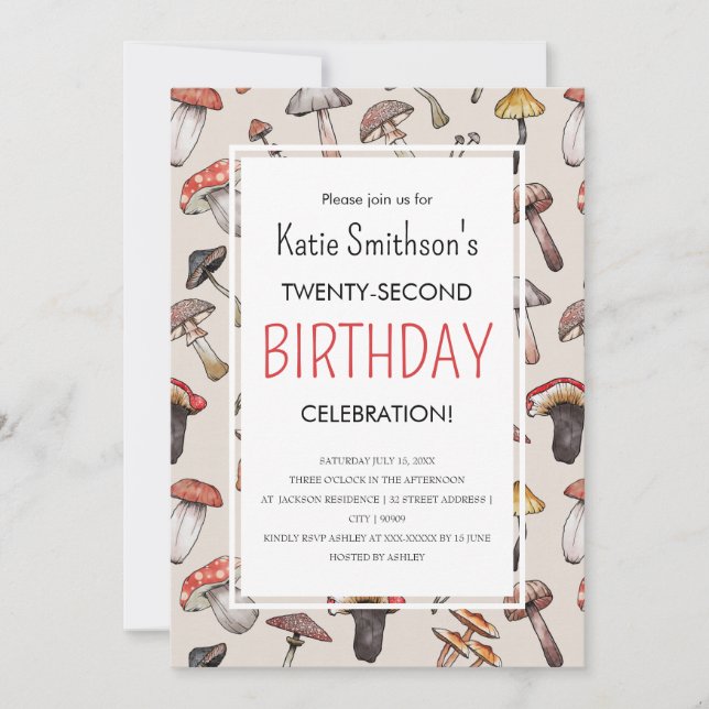 Kernvorlage "Herbst-Mushroom" Einladung (Vorderseite)