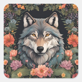 KernWolf Quadratischer Aufkleber