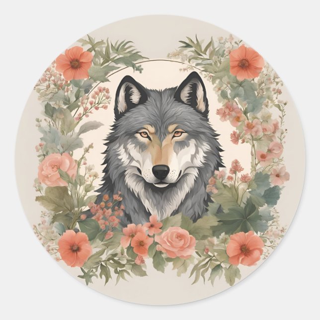 KernWolf Runder Aufkleber (Vorderseite)