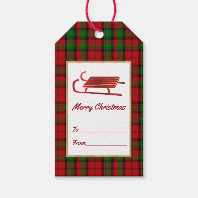 Kerr Clan Karierte Weihnachtsgeschenke Tags Geschenkanhänger (Vorderseite)