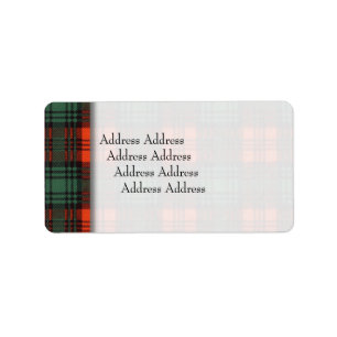 Kerr Clan karierter schottischer Tartan Adressaufkleber