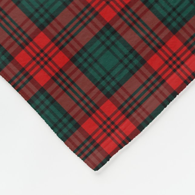 Kerr Clan Red and Forest Green Tartan Fleecedecke (Ecke)