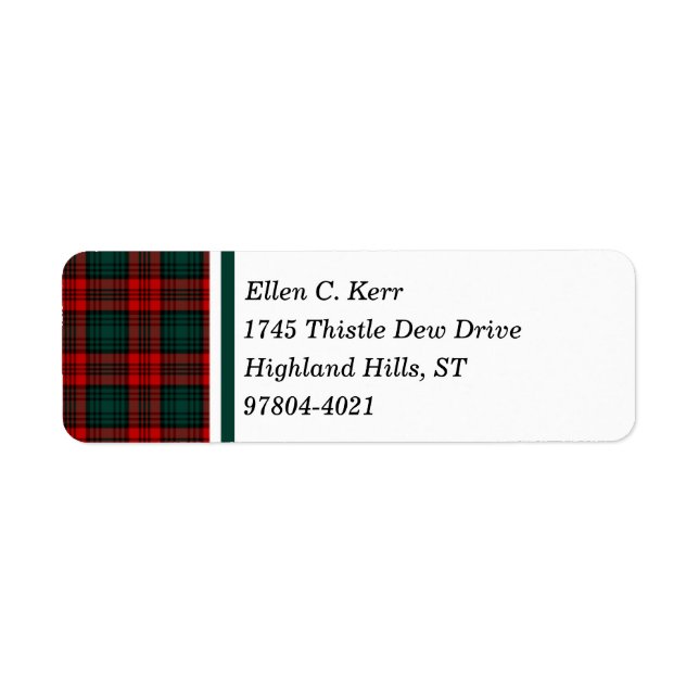 Kerr Clan Red, Green und Black Scottish Tartan (Vorne)