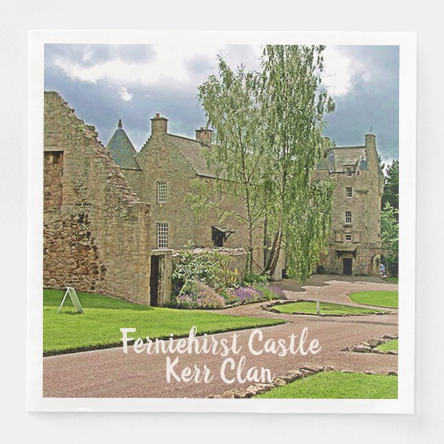 Kerr Clans schottisches Foto Ferniehirst Castle Serviette (Vorderseite)