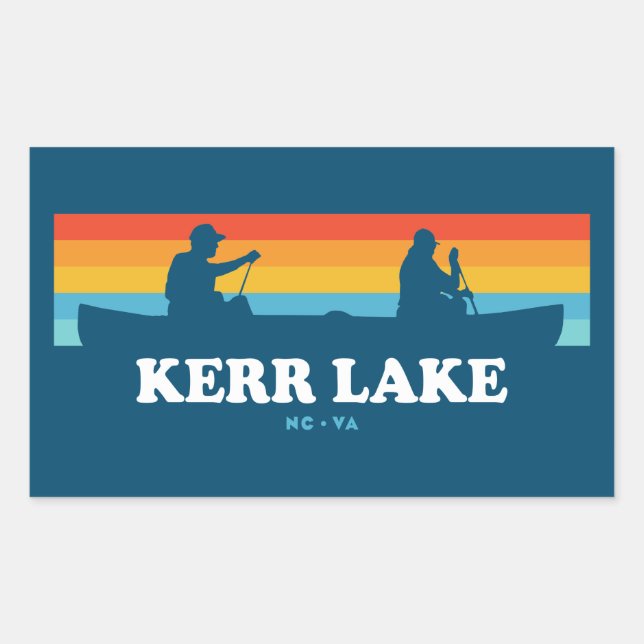 Kerr Lake Virginia North Carolina Canoe Rechteckiger Aufkleber (Vorderseite)