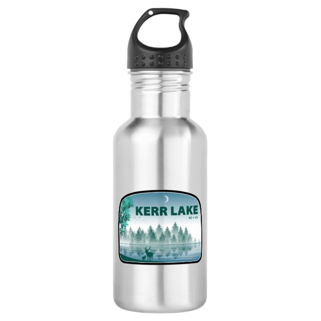 Kerr Lake Virginia North Carolina Deer Edelstahlflasche (Vorderseite)