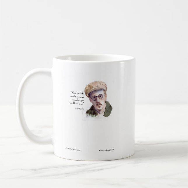 Kerr/London James Joyce & "God Spoke" Zitat Kaffeetasse (Links)
