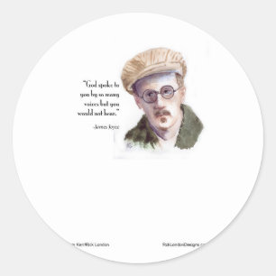 Kerr/London James Joyce & "God Spoke" Zitat Runder Aufkleber