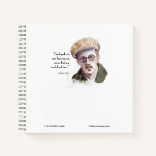 Kerr/London James Joyce & "Gott sprach" Zitat Notizbuch
