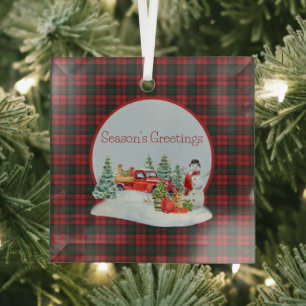 Kerr Modern Original Scottish Tartan Ornament Aus Glas