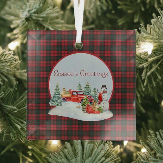 Kerr Modern Original Scottish Tartan Ornament Aus Glas (Insitu)