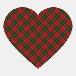 Kerr Scottish Clan Tartan Design Herz-Aufkleber
