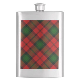 Kerr-Tartan rot grün kariert Flachmann