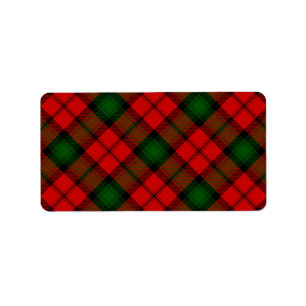 Kerr tartan rot kariert adressaufkleber