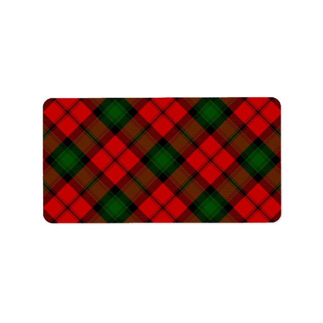 Kerr tartan rot kariert adressaufkleber (Vorne)