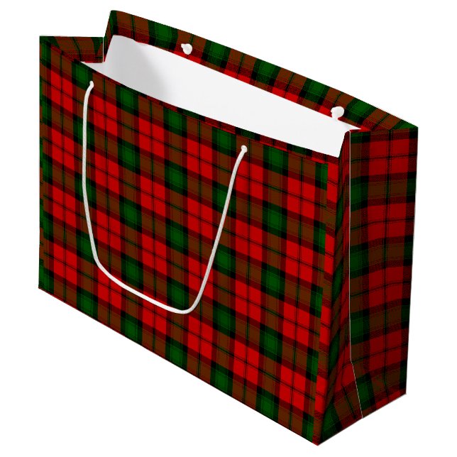Kerr tartan rot kariert große geschenktüte (Vorderseite Schrägansicht)