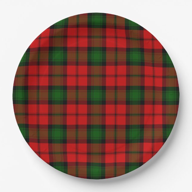 Kerr tartan rot kariert pappteller (Vorderseite)