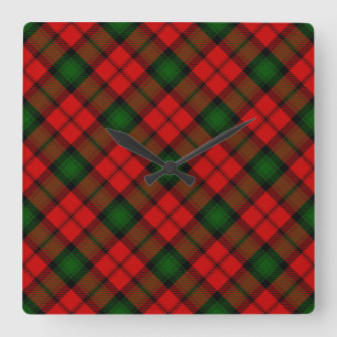 Kerr tartan rot kariert quadratische wanduhr