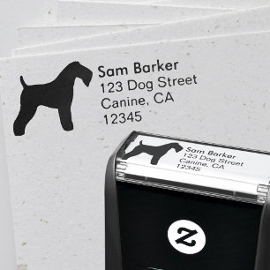 Kerry-Blau-Terrier-Silhouette-Rücksendeadresse Permastempel