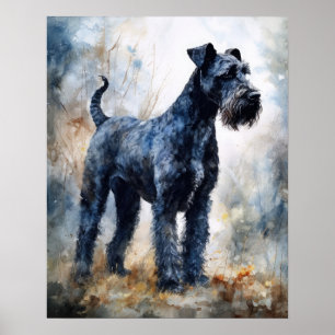 Kerry Blue Terrier Dog Art Imprimer Poster