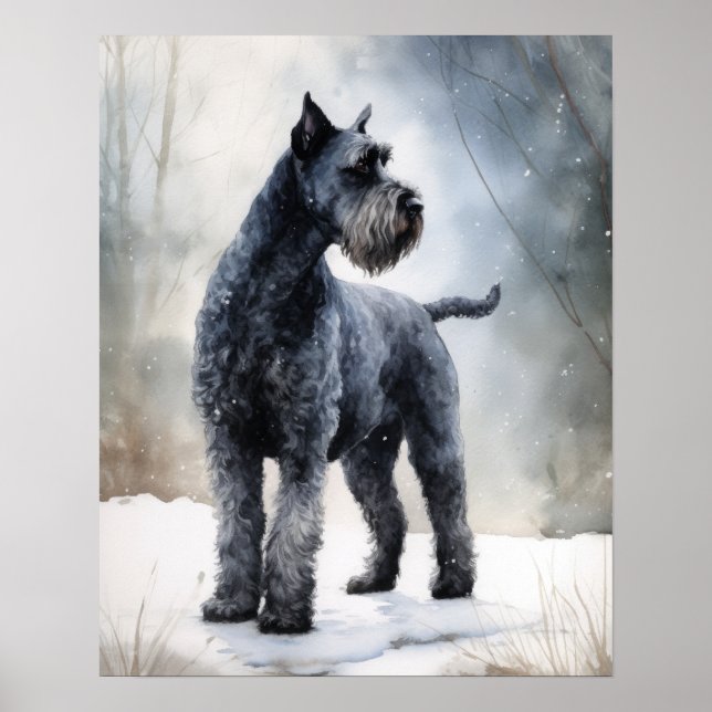 Kerry Blue Terrier Dog Art Print Poster (Vorne)