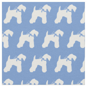Kerry Blue Terrier Dog Silhouette Pet Light Blue Stoff