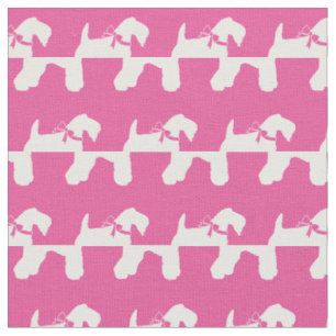 Kerry Blue Terrier Dog Silhouette Pet Pink Stoff