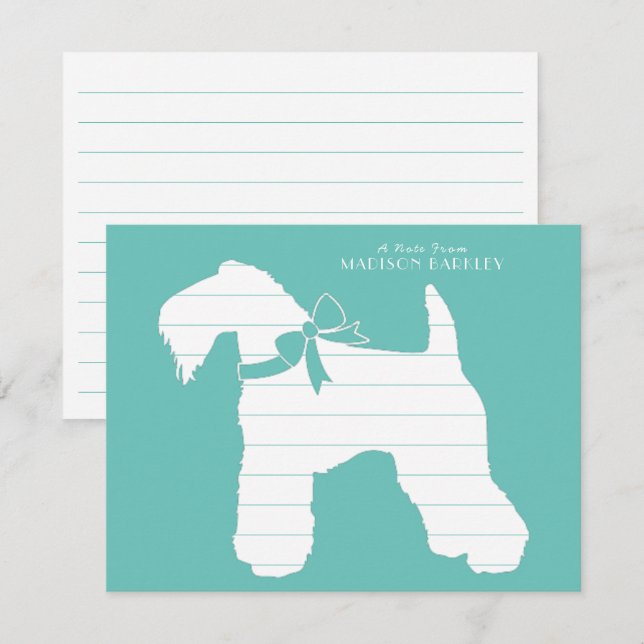 Kerry Blue Terrier Doppy Welpe Dankeskarte (Vorne/Hinten)