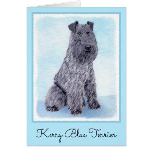Kerry Blue Terrier Malerei Niedliche Original Dog 