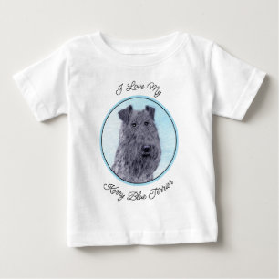 Kerry Blue Terrier Malerei Niedliche Original Dog  Baby T-shirt