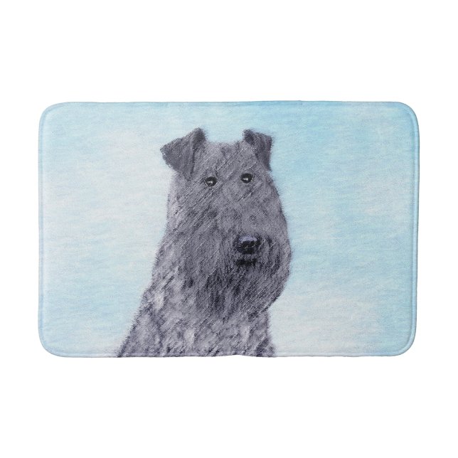 Kerry Blue Terrier Malerei Niedliche Original Dog  Badematte (Vorderseite)