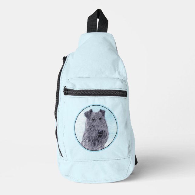Kerry Blue Terrier Malerei Niedliche Original Dog  Crossbody Bag (Vorderseite)