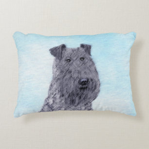 Kerry Blue Terrier Malerei Niedliche Original Dog Dekokissen