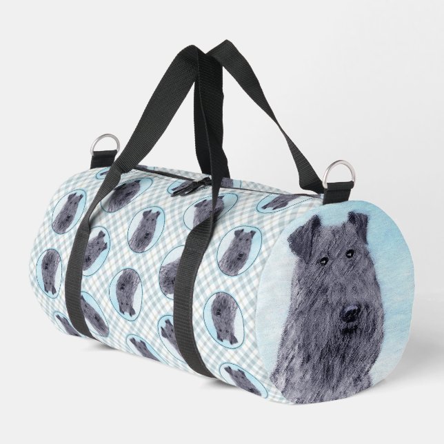 Kerry Blue Terrier Malerei Niedliche Original Dog  Duffle Bag (Linke Seite)