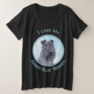 Kerry Blue Terrier Malerei Niedliche Original Dog Große Größe T-Shirt