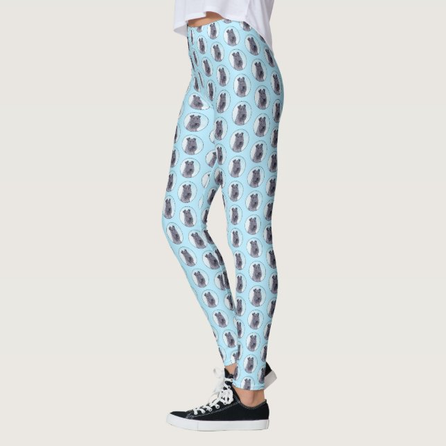 Kerry Blue Terrier Malerei Niedliche Original Dog  Leggings (Links)