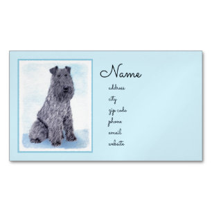Kerry Blue Terrier Malerei Niedliche Original Dog  Magnetische Visitenkarte