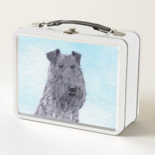 Kerry Blue Terrier Malerei Niedliche Original Dog  Metall Brotdose