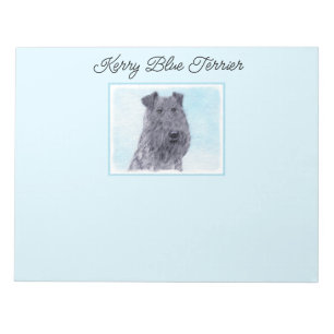 Kerry Blue Terrier Malerei Niedliche Original Dog Notizblock