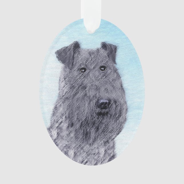 Kerry Blue Terrier Malerei Niedliche Original Dog  Ornament (Vorderseite)