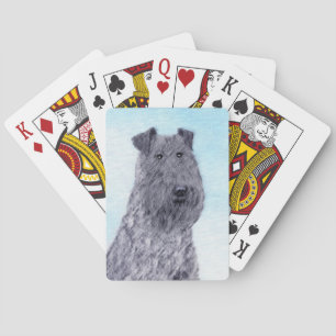 Kerry Blue Terrier Malerei Niedliche Original Dog  Spielkarten